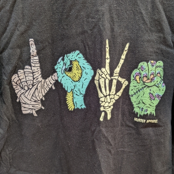 NWOT Murder Apparel Monster Love Sign Language Cotton T-shirt - Picture 4 of 6
